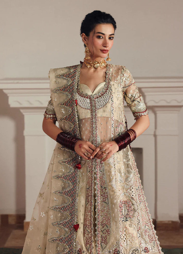 Afrozeh Embroidered Organza Suits Unstitched 3 Piece AF25SA D-02 Shahnaz - Wedding Collection