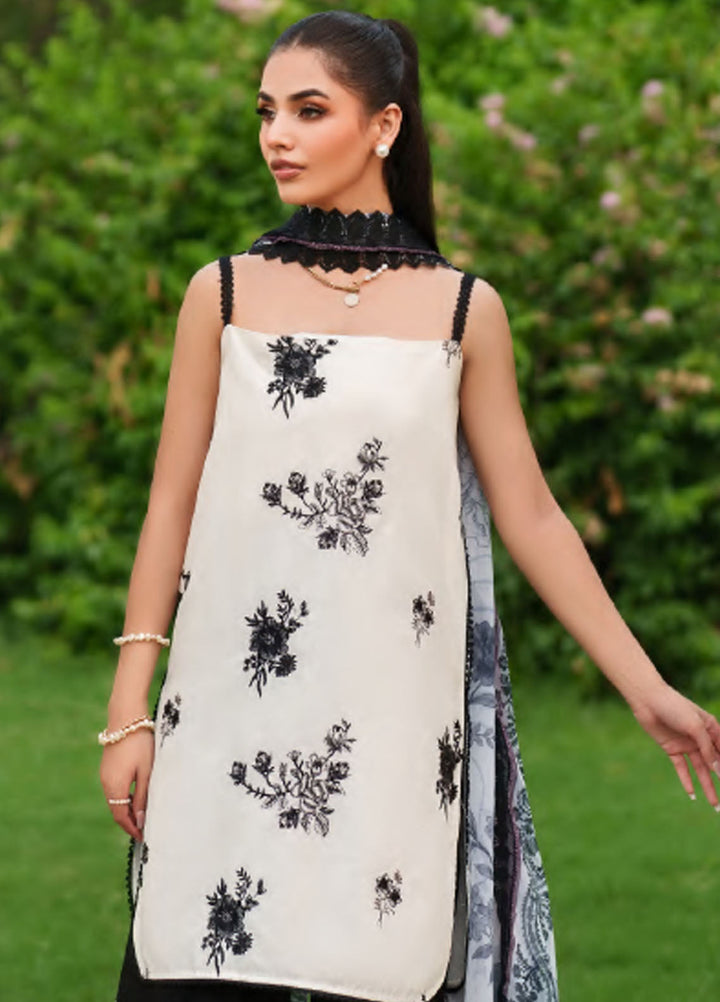 Eden by Asifa Nabeel Embroidered Cambric Suits Unstitched 3 Piece AN25ED D-02 Pearl Whisper - Winter Collection