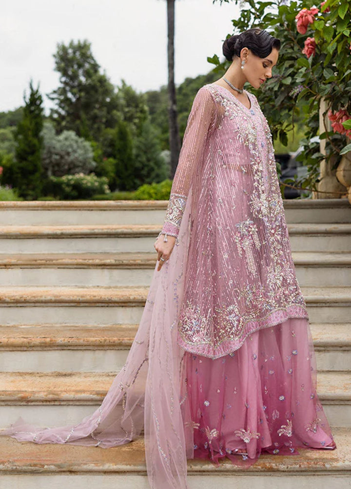 Inception by Mushq Embroidered Net Suits Unstitched 4 Piece MQ25IW D-05 Pretty In Pink - Wedding Collection