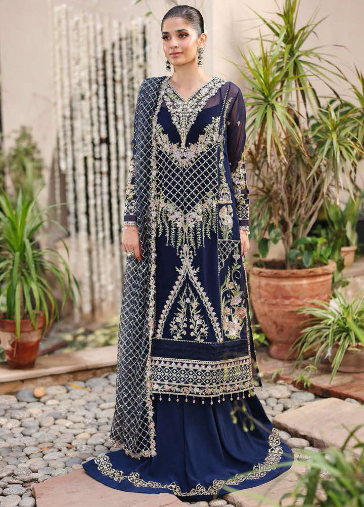 Roheenaz Embroidered Chiffon Suits Unstitched 4 Piece RNZ25AL RN-103 Nilofar - Formals Collection