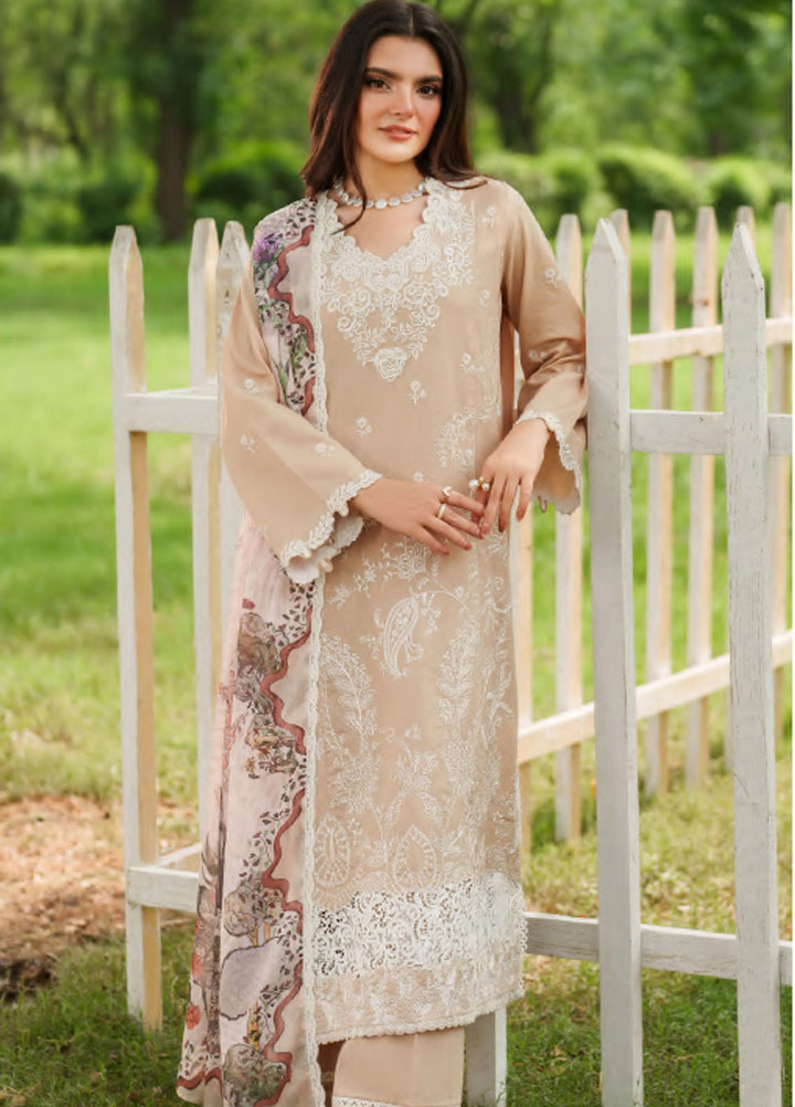 Eden by Asifa Nabeel Embroidered Cambric Suits Unstitched 3 Piece AN25ED D-09 Ivory Haze - Winter Collection
