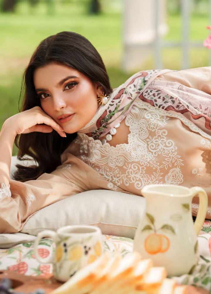 Eden by Asifa Nabeel Embroidered Cambric Suits Unstitched 3 Piece AN25ED ECC-03 Ivory Haze - Winter Collection