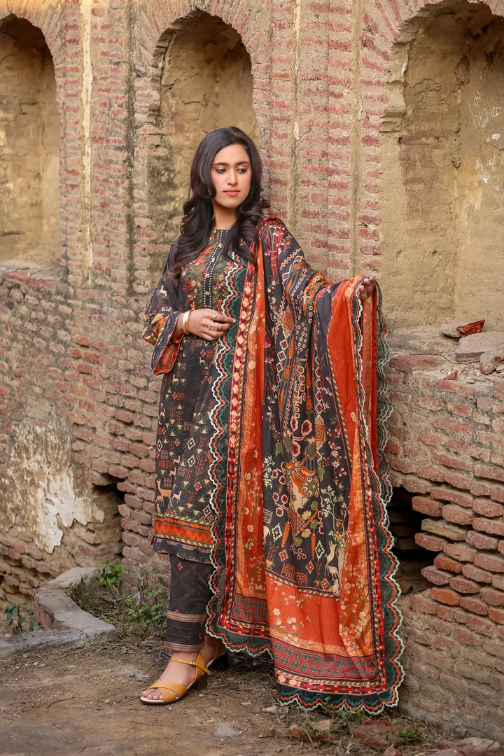 Lamorado Printed Lawn Suit Unstitched 3 Piece LMD25LP LWSU-25P305 - Summer Collection