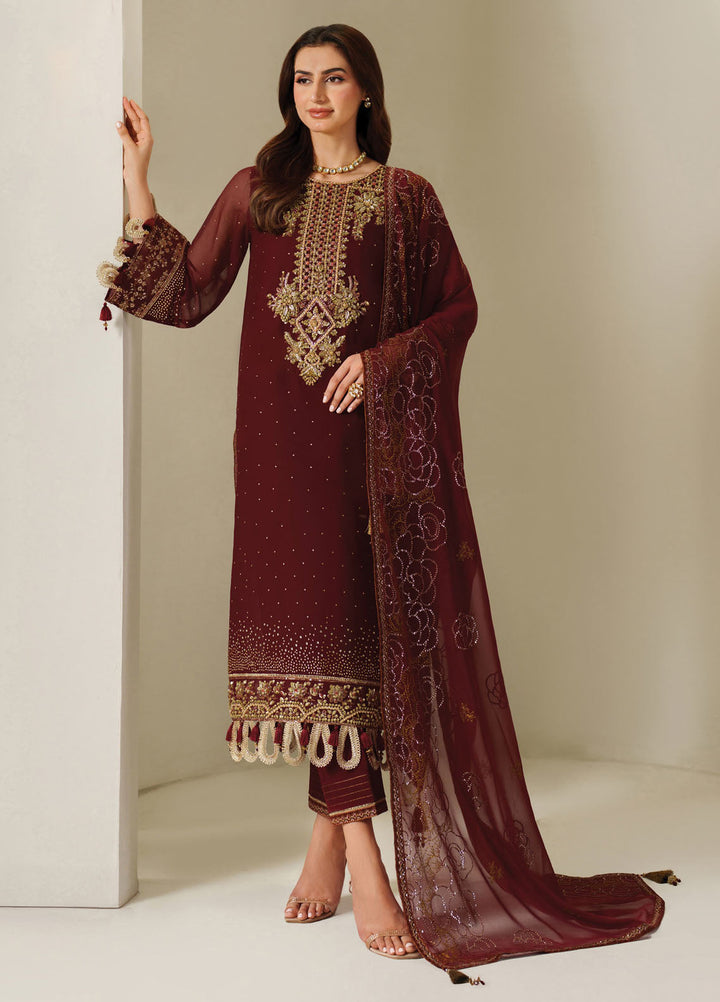 Reena by Alizeh Fashion Embroidered Chiffon Suits Unstitched 3 Piece AFB25RW HM-4047 Kavya - Wedding Collection