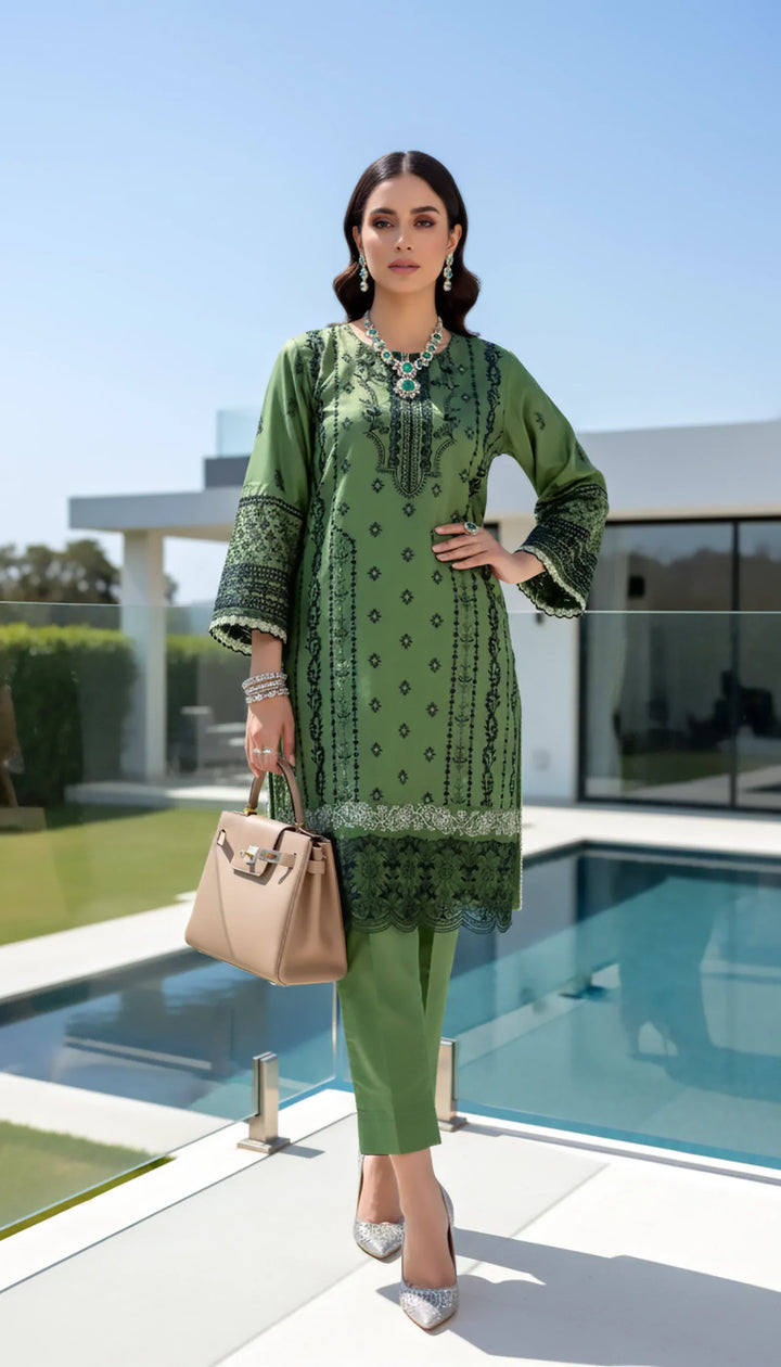 Lakhany Pret Embroidered Cotton Net 2 Piece Suit LSM-4052