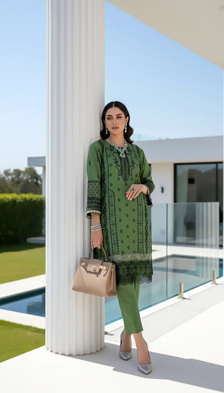 Lakhany Pret Embroidered Cotton Net 2 Piece Suit LSM-4052