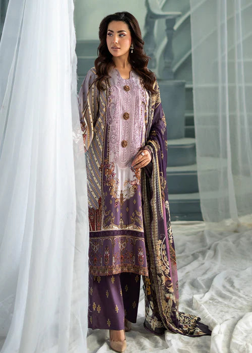 Meerak Women Embroidered Linen Lavender Dream - Winter Collection