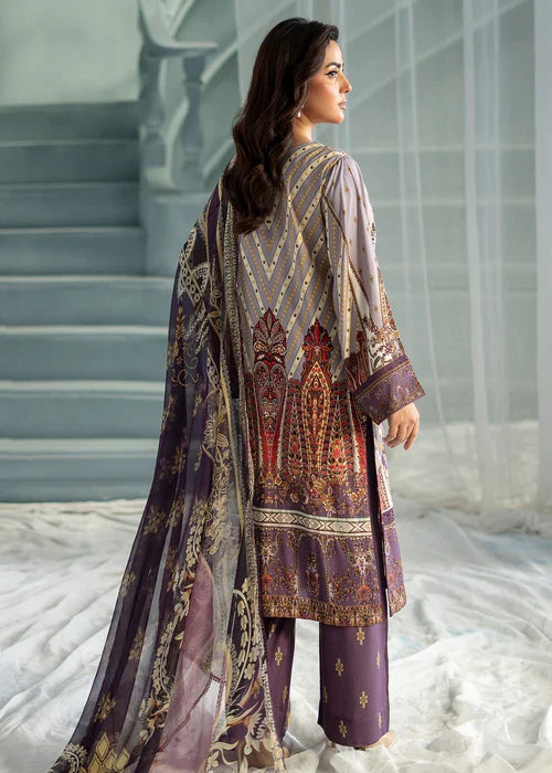 Meerak Women Embroidered Linen Lavender Dream - Winter Collection