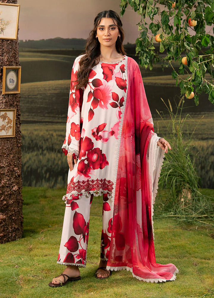 M Basic by Maria B Embroidered Arabic Lawn Suits Unstitched 3 Piece MB25PF MB-01 B - Summer Collection