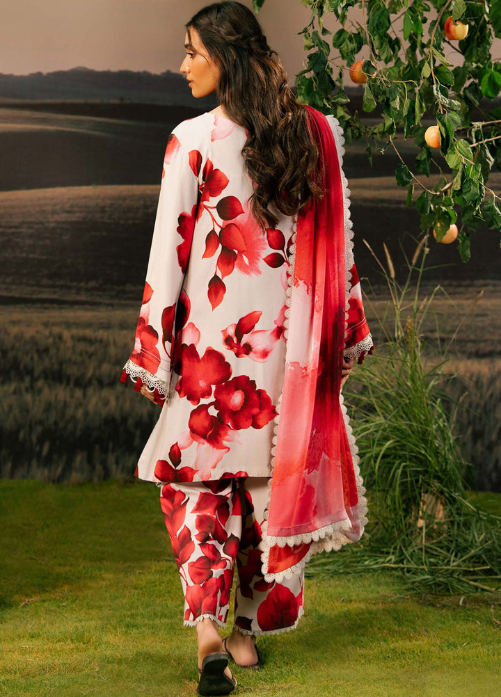 M Basic by Maria B Embroidered Arabic Lawn Suits Unstitched 3 Piece MB25PF MB-01 B - Summer Collection