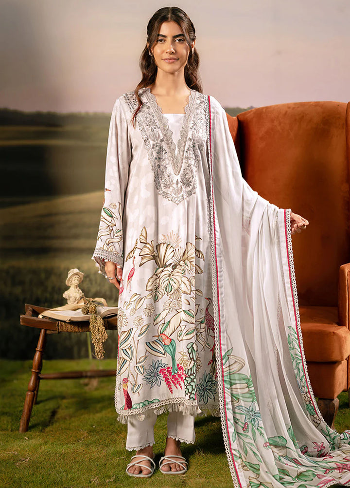 M Basic by Maria B Embroidered Arabic Lawn Suits Unstitched 3 Piece MB25PF MB-05 A - Summer Collection