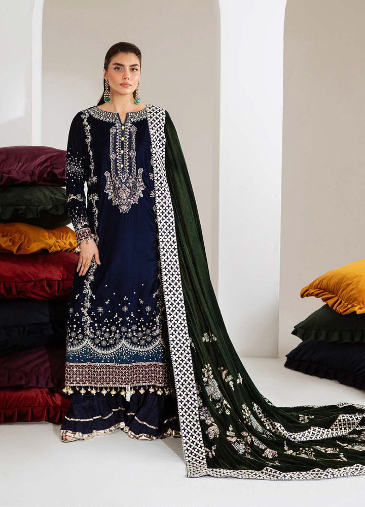 Maya by Nureh Unstitched Velvet Embroidered 3 Piece Suits NU25MV NW-109 - Festive Collection