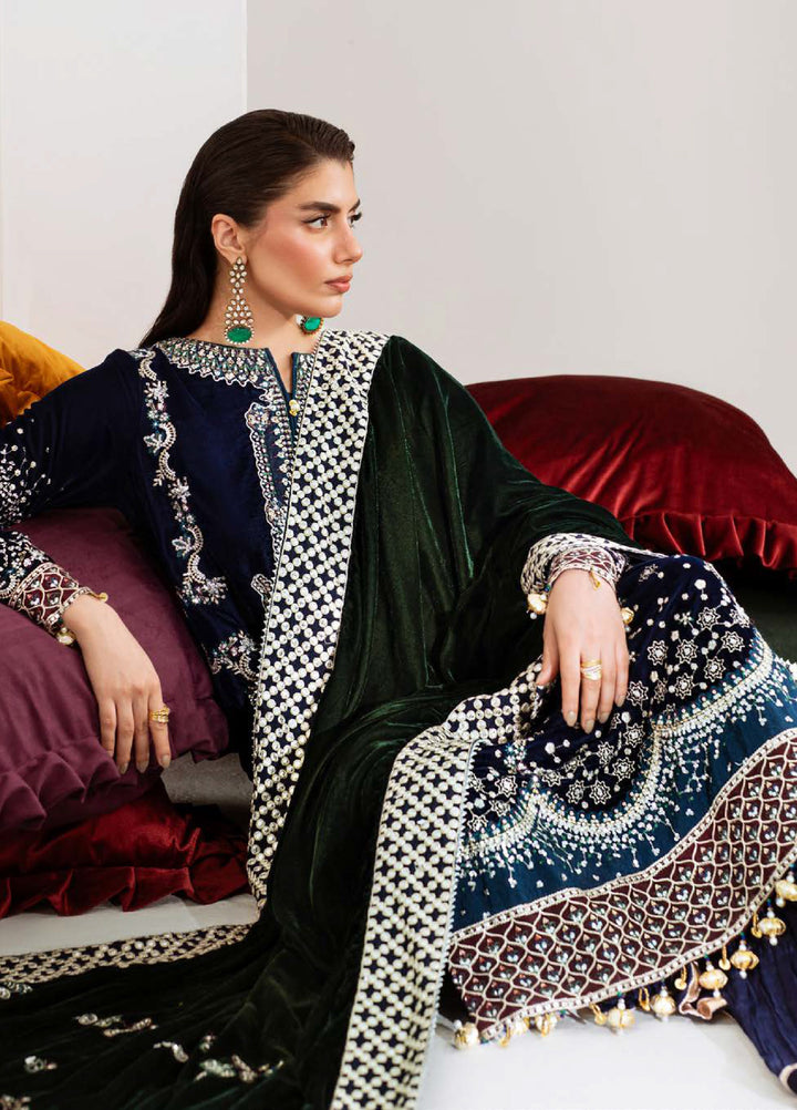 Maya by Nureh Unstitched Velvet Embroidered 3 Piece Suits NU25MV NW-109 - Festive Collection