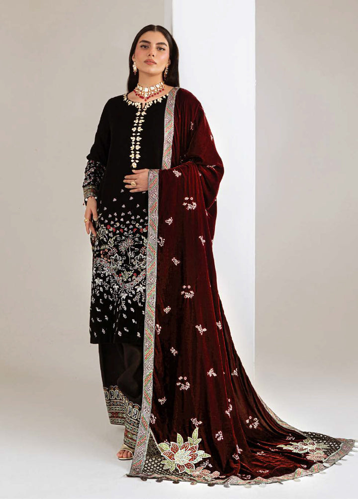 Maya by Nureh Unstitched Velvet Embroidered 3 Piece Suits NU25MV NW-113 - Festive Collection