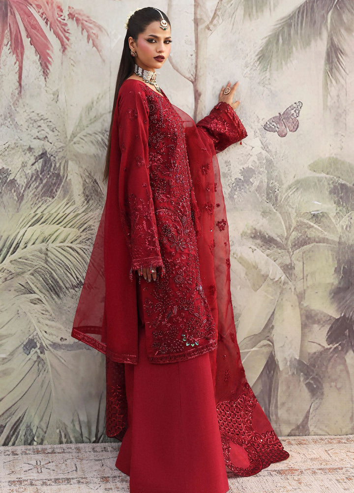 Romansiyyah by Emaan Adeel Embroidered Chiffon Suits Unstitched 3 Piece EA25RLF Noor Mahal - Formals Collection