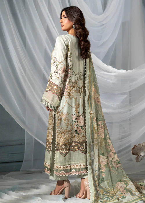 Meerak Women Embroidered Linen Sage Bloom - Winter Collection