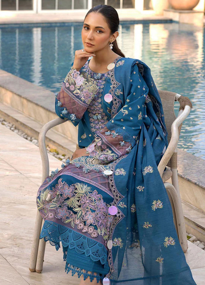 Tessa Studio Embroidered Lawn Suits Unstitched 3 Piece Sapphire Dusk - Summer Collection