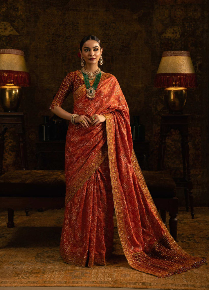 The Sari Edit by Aik Atelier Unstitched Silk Luxury Embroidered Saree AIK25SE Look-02 - Formals Collection