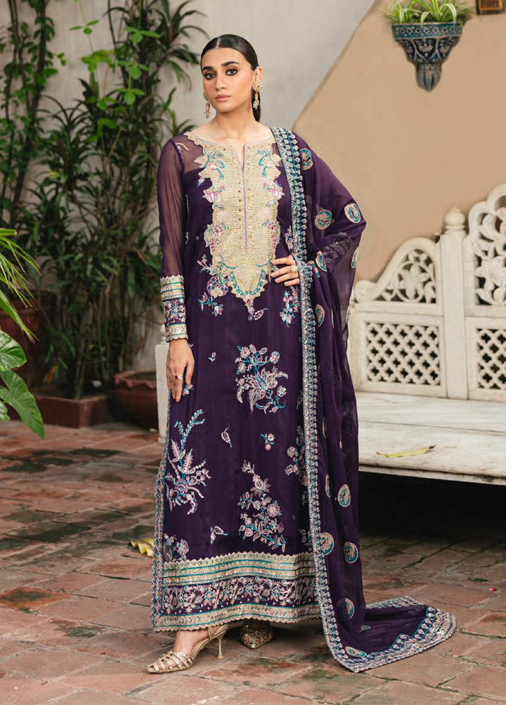 Gulnaar by Freesia Embroidered Chiffon Suits Unstitched 3 Piece FRE25GL FSU-650 Polina - Festive Collection