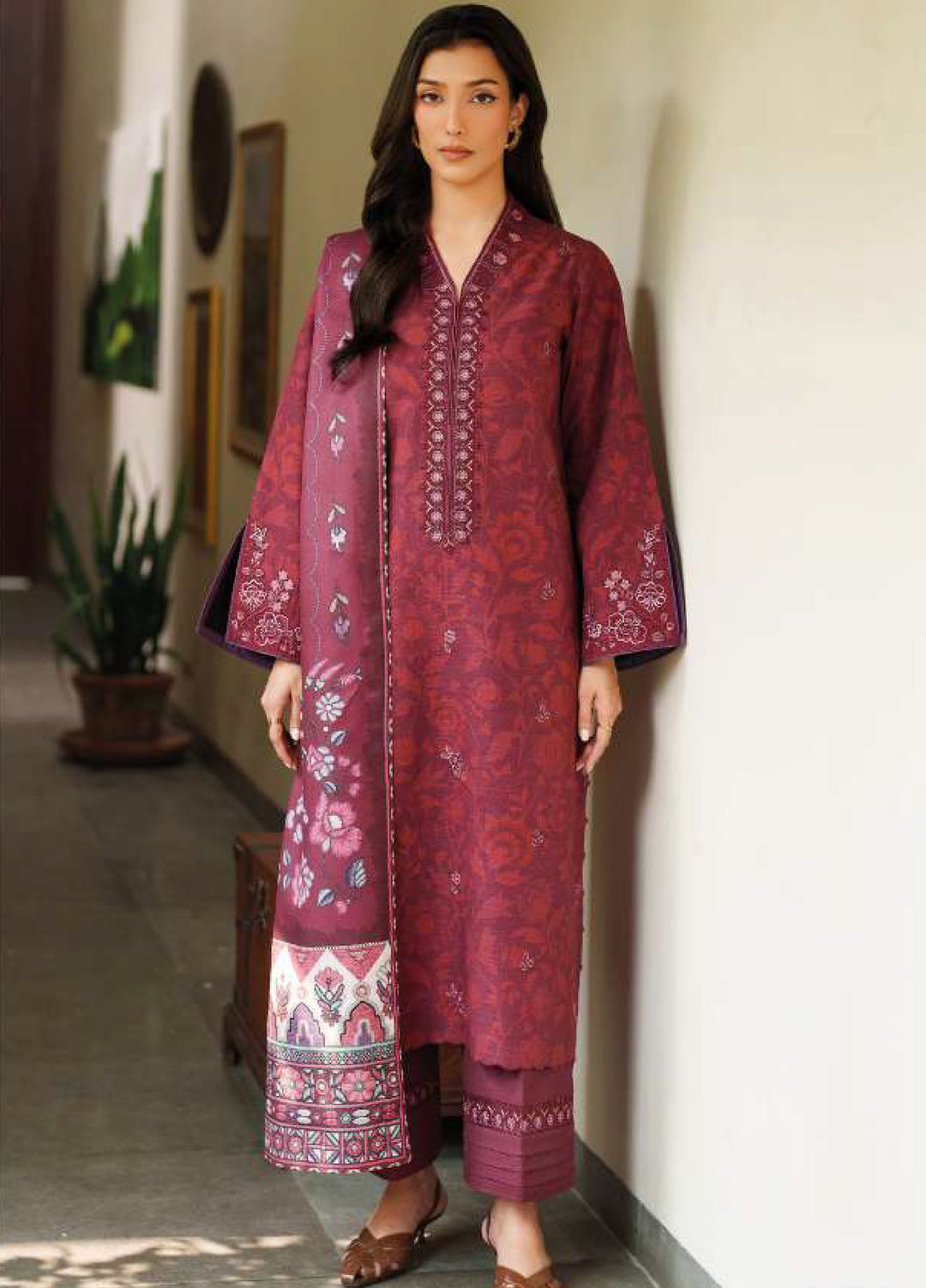 Bellini by Seran Unstitched Winter Khaddar Embroidered Suits 3 Piece SN25BW Marvene - Winter Collection