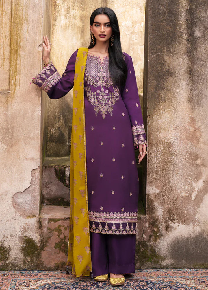 Zaria by Meeral Pret Embroidered Raw Silk 3 Piece Raven - Festive Collection