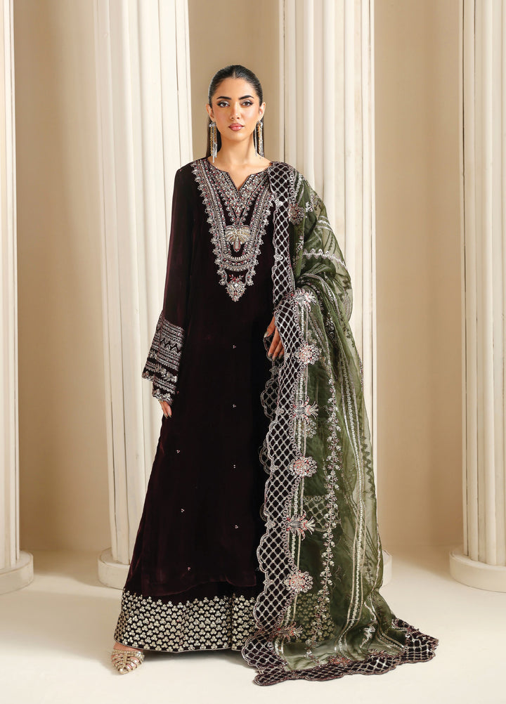 Lamour by Alizeh Fashion Unstitched Velvet Embroidered Suits 3 Piece AFB25LV D-06 Vanya - Festive Collection