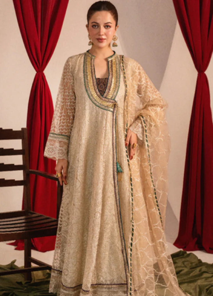 Zaaviay Beige Bloom Chikankari Suits Pret 3 Piece Festive Collection