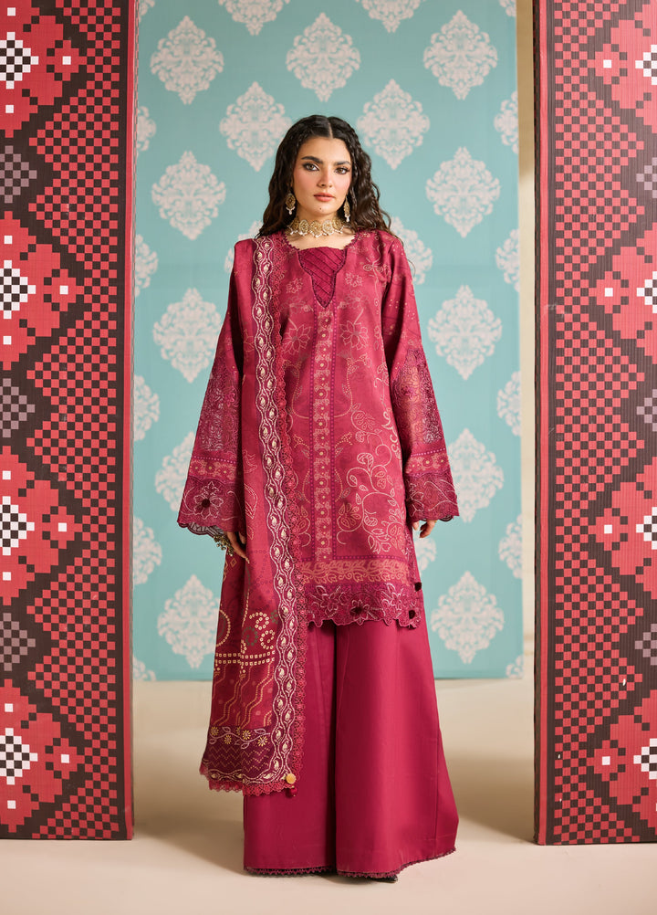 Zync by Florent One Nation Unstitched Khaddar Embroidered Suits 3 Piece FL25ON FL-8B - Winter Collection