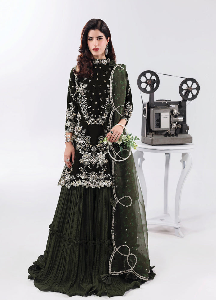 Lamore by Sardinia Unstitched Luxury Hand Work Velvet 3 peice SRD25LH D-4 Velvet Dream - Formals Collection