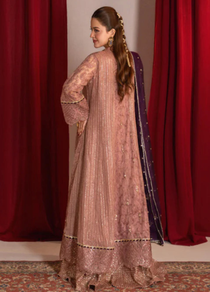 Zaaviay Rosy Mauve Chiffon Suits Pret 3 Piece Festive Collection
