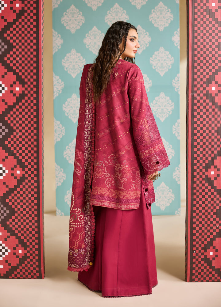 Zync by Florent One Nation Unstitched Khaddar Embroidered Suits 3 Piece FL25ON FL-8B - Winter Collection
