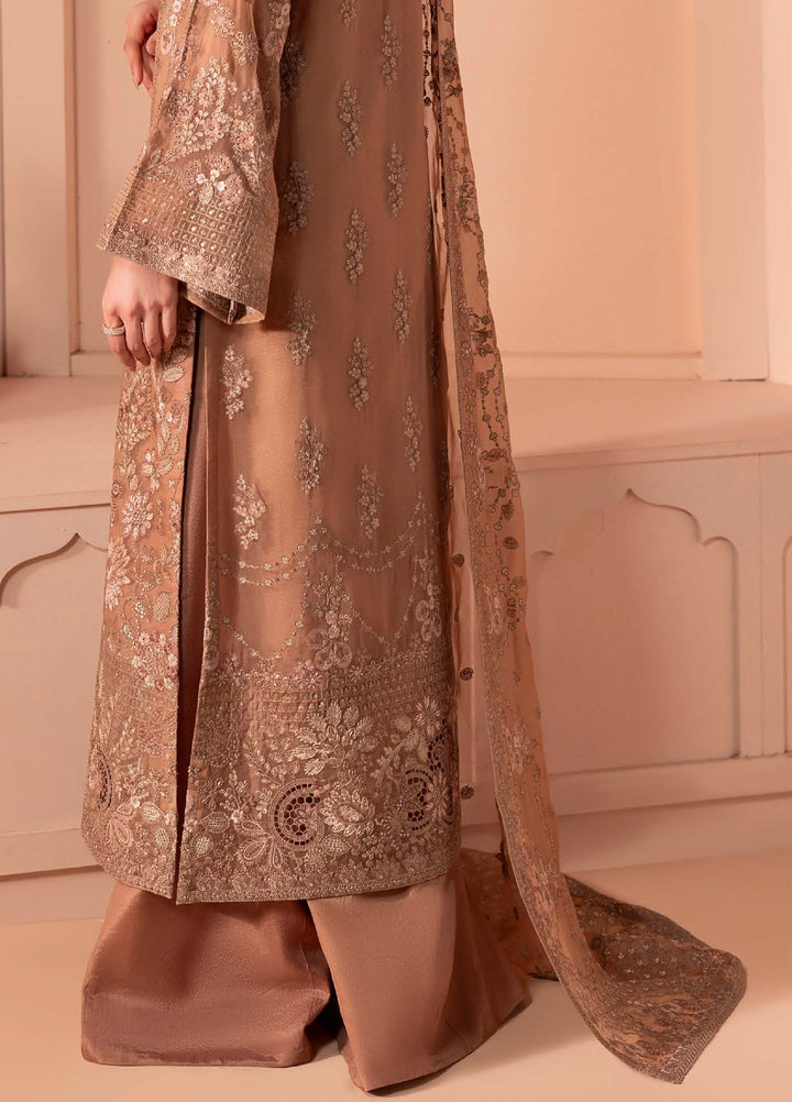 Murawwat by Lavish Premium Unstitched Luxury Chiffon Embroidered 3 peice LV25MC M-03 Rosy Nectar - Formals Collection
