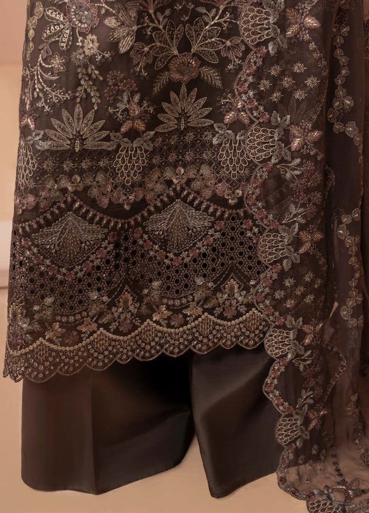 Murawwat by Lavish Premium Unstitched Luxury Chiffon Embroidered 3 peice LV25MC M-05 Sandstone Beige - Formals Collection