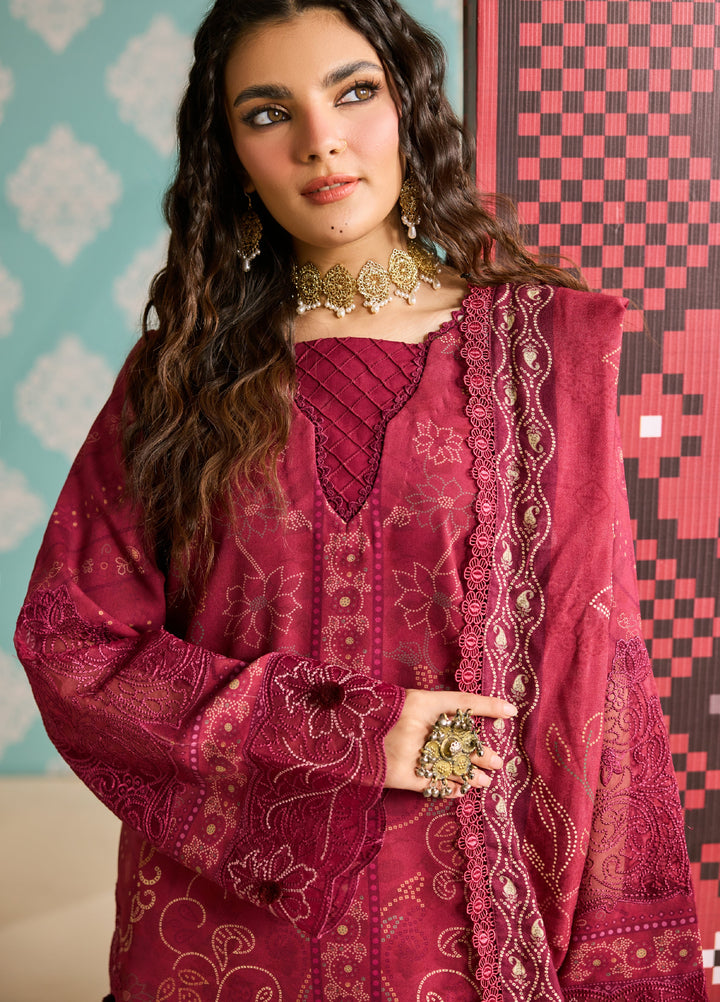 Zync by Florent One Nation Unstitched Khaddar Embroidered Suits 3 Piece FL25ON FL-8B - Winter Collection