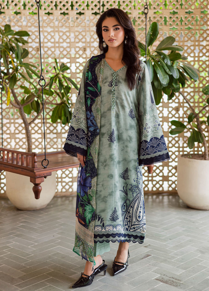 Nureh Printed Slub Linen Suits Unstitched 3 Piece NU25VL SP-164 - Winter Collection