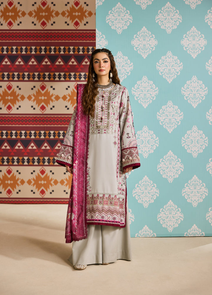 Zync by Florent One Nation Unstitched Khaddar Embroidered Suits 3 Piece FL25ON FL-7A - Winter Collection