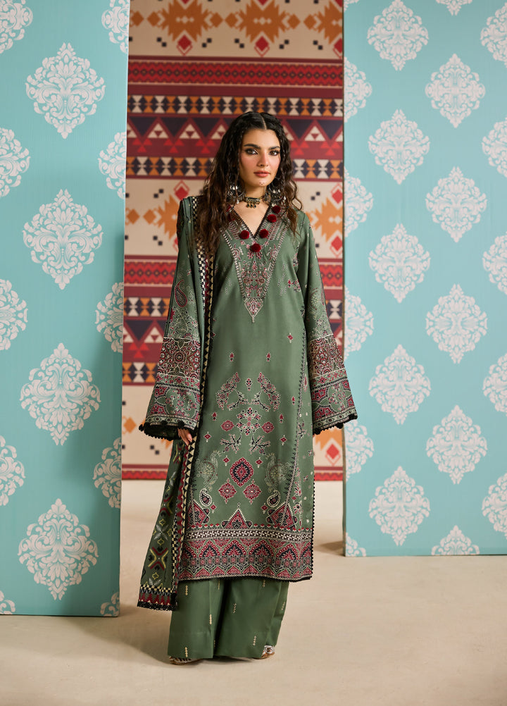 Zync by Florent One Nation Unstitched Khaddar Embroidered Suits 3 Piece FL25ON FL-6B - Winter Collection