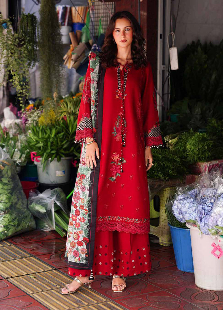 Poshima by Charizma Embroidered Peach Leather Suits Unstitched 3 Piece CZ25PW PSW5-08 - Winter Collection