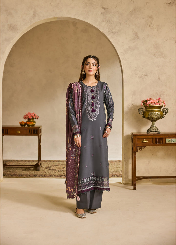 Zync by Florent One Nation Unstitched Khaddar Embroidered Suits 3 Piece FL25ON FL-3A - Winter Collection