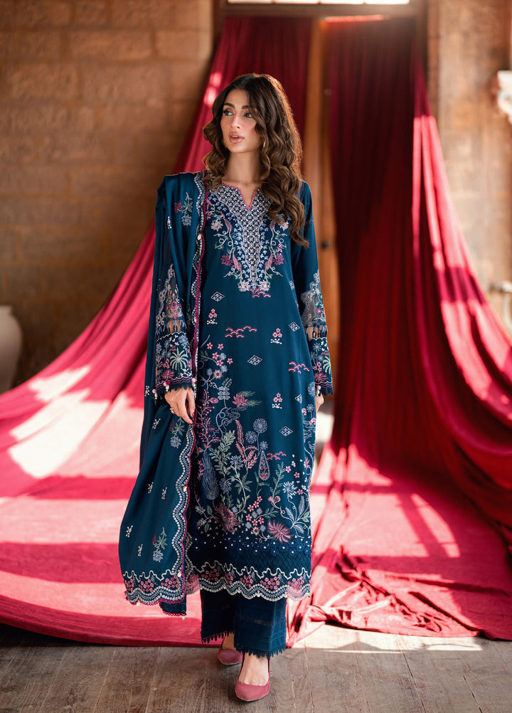 Shades Of Winter by Florent Unstitched Marina Twill Embroidered Suits 3 Piece FL25SW FL-4B - Winter Collection