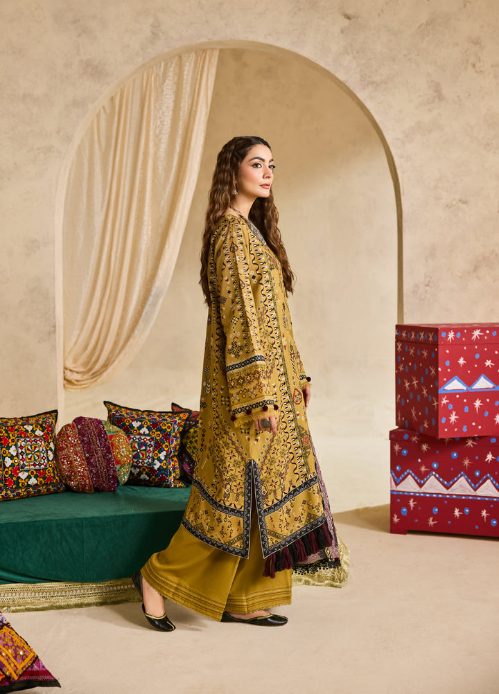 Zync by Florent One Nation Unstitched Khaddar Embroidered Suits 3 Piece FL25ON FL-5A - Winter Collection