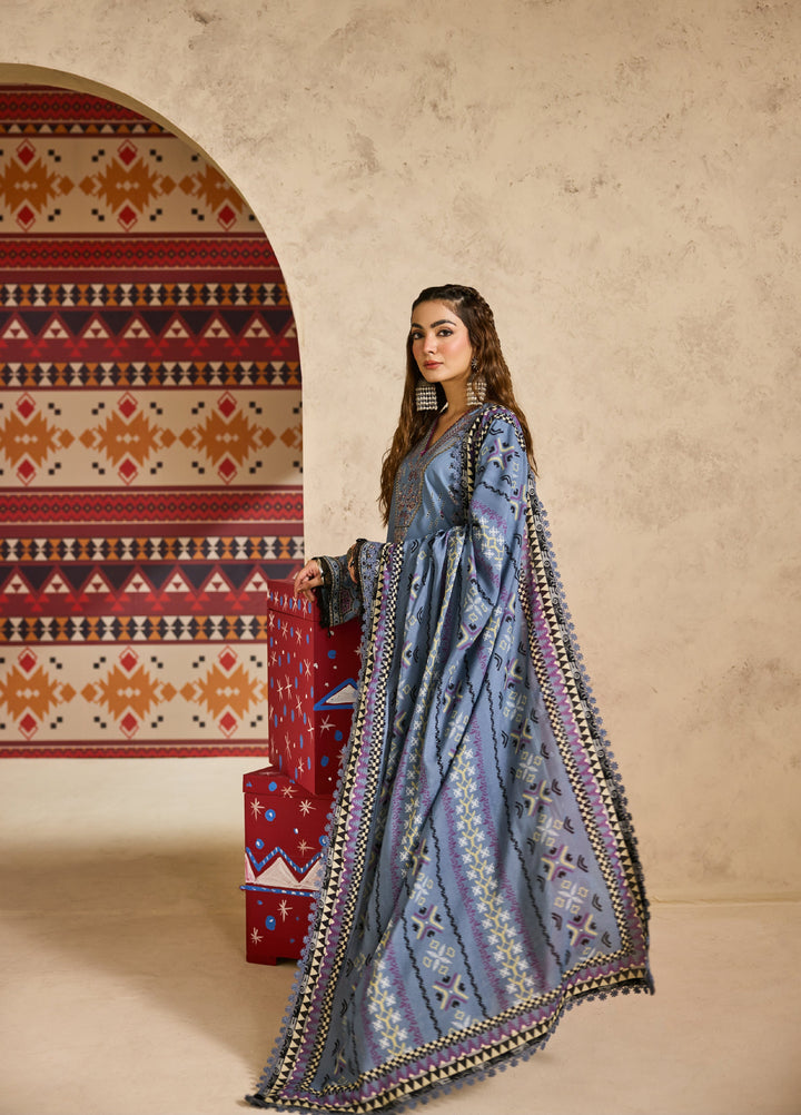 Zync by Florent One Nation Unstitched Khaddar Embroidered Suits 3 Piece FL25ON FL-6A - Winter Collection