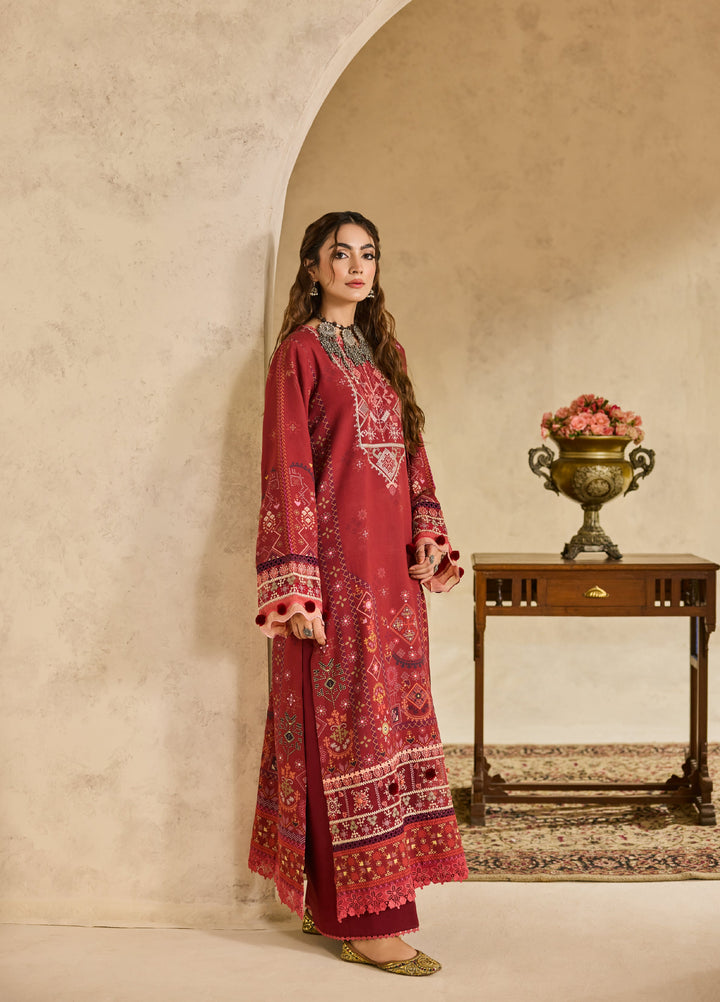 Zync by Florent One Nation Unstitched Khaddar Embroidered Suits 3 Piece FL25ON FL-4A - Winter Collection