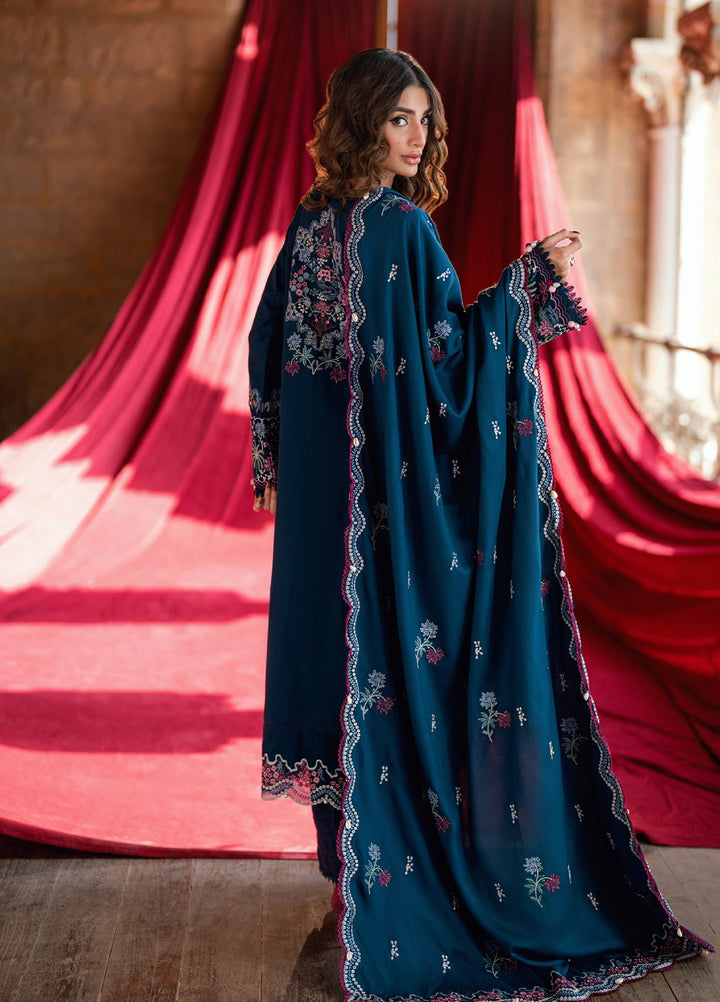 Shades Of Winter by Florent Unstitched Marina Twill Embroidered Suits 3 Piece FL25SW FL-4B - Winter Collection