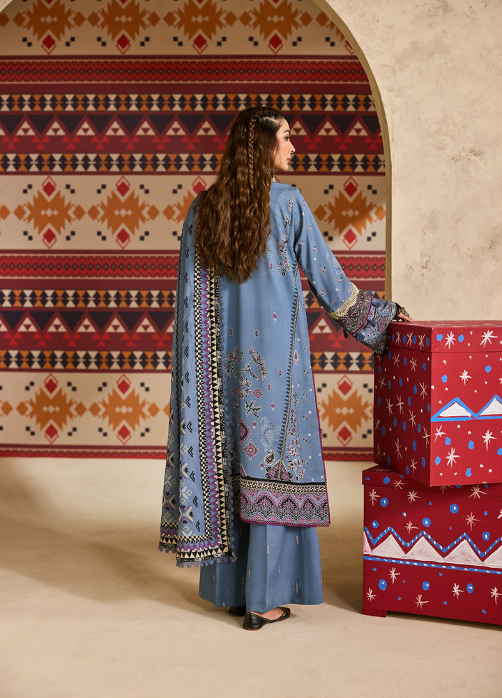 Zync by Florent One Nation Unstitched Khaddar Embroidered Suits 3 Piece FL25ON FL-6A - Winter Collection