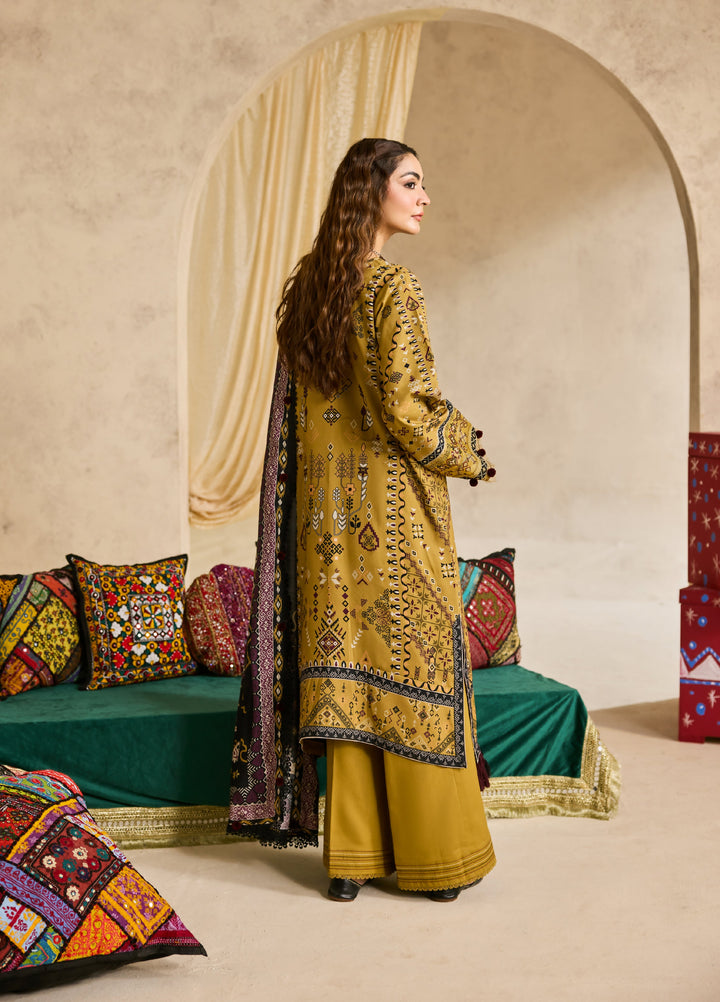 Zync by Florent One Nation Unstitched Khaddar Embroidered Suits 3 Piece FL25ON FL-5A - Winter Collection