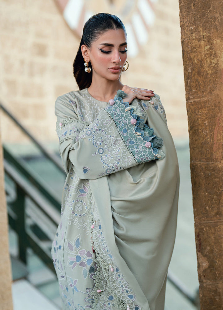 Shades Of Winter by Florent Unstitched Marina Twill Embroidered Suits 3 Piece FL25SW FL-8A - Winter Collection
