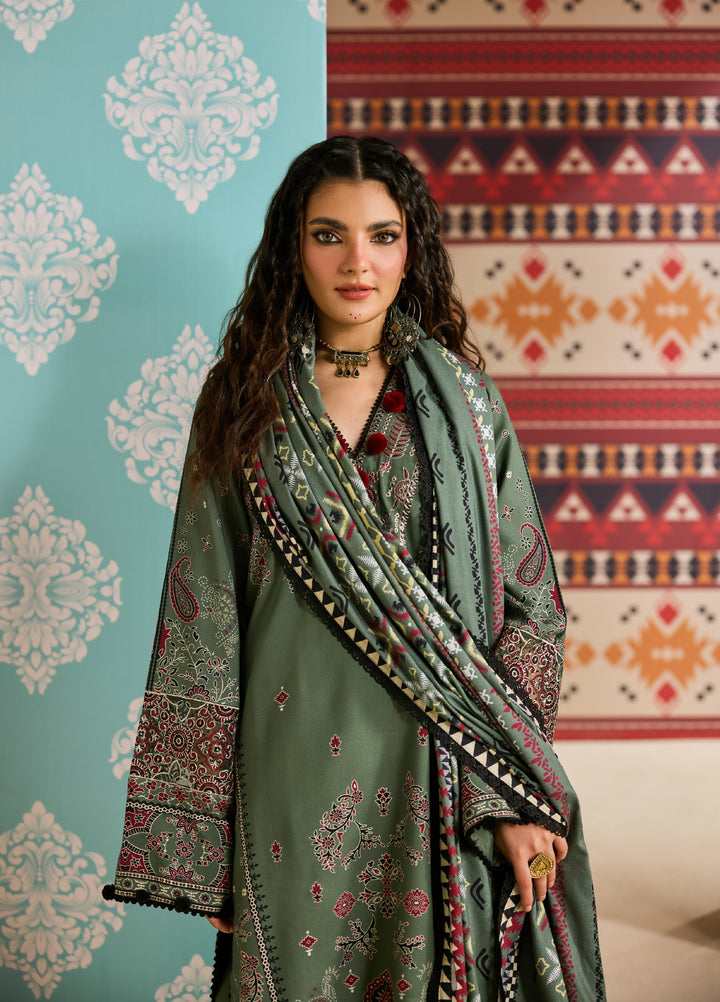 Zync by Florent One Nation Unstitched Khaddar Embroidered Suits 3 Piece FL25ON FL-6B - Winter Collection