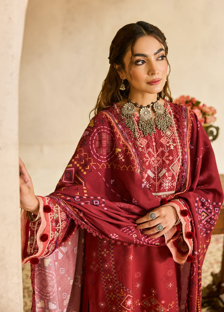 Zync by Florent One Nation Unstitched Khaddar Embroidered Suits 3 Piece FL25ON FL-4A - Winter Collection