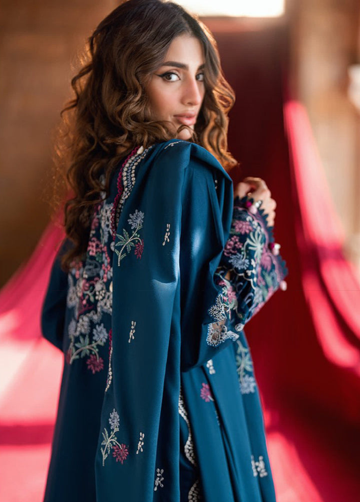 Shades Of Winter by Florent Unstitched Marina Twill Embroidered Suits 3 Piece FL25SW FL-4B - Winter Collection